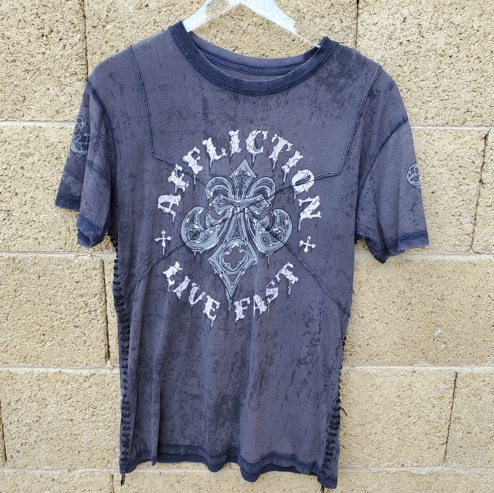 Affliction Gray traffic t Shirt #1034